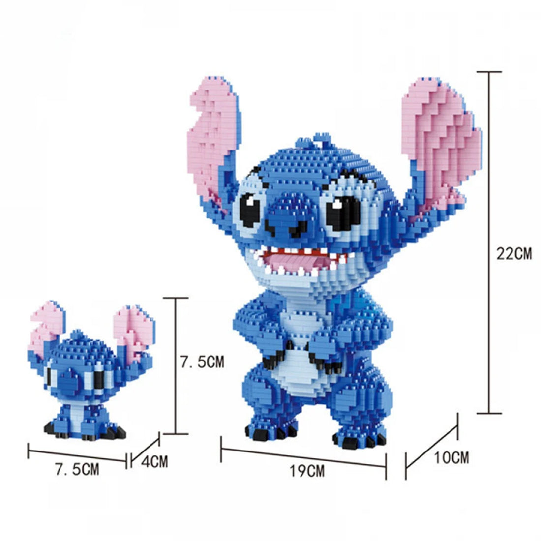 Stitch e Mini Stitch - Blocos de Montagem, 2300+ Micro Peças 3D da Personagem Lilo & Stitch Stitch e Mini Stitch - Blocos de Montagem, 2300+ Micro Peças 3D da Personagem Lilo & Stitch